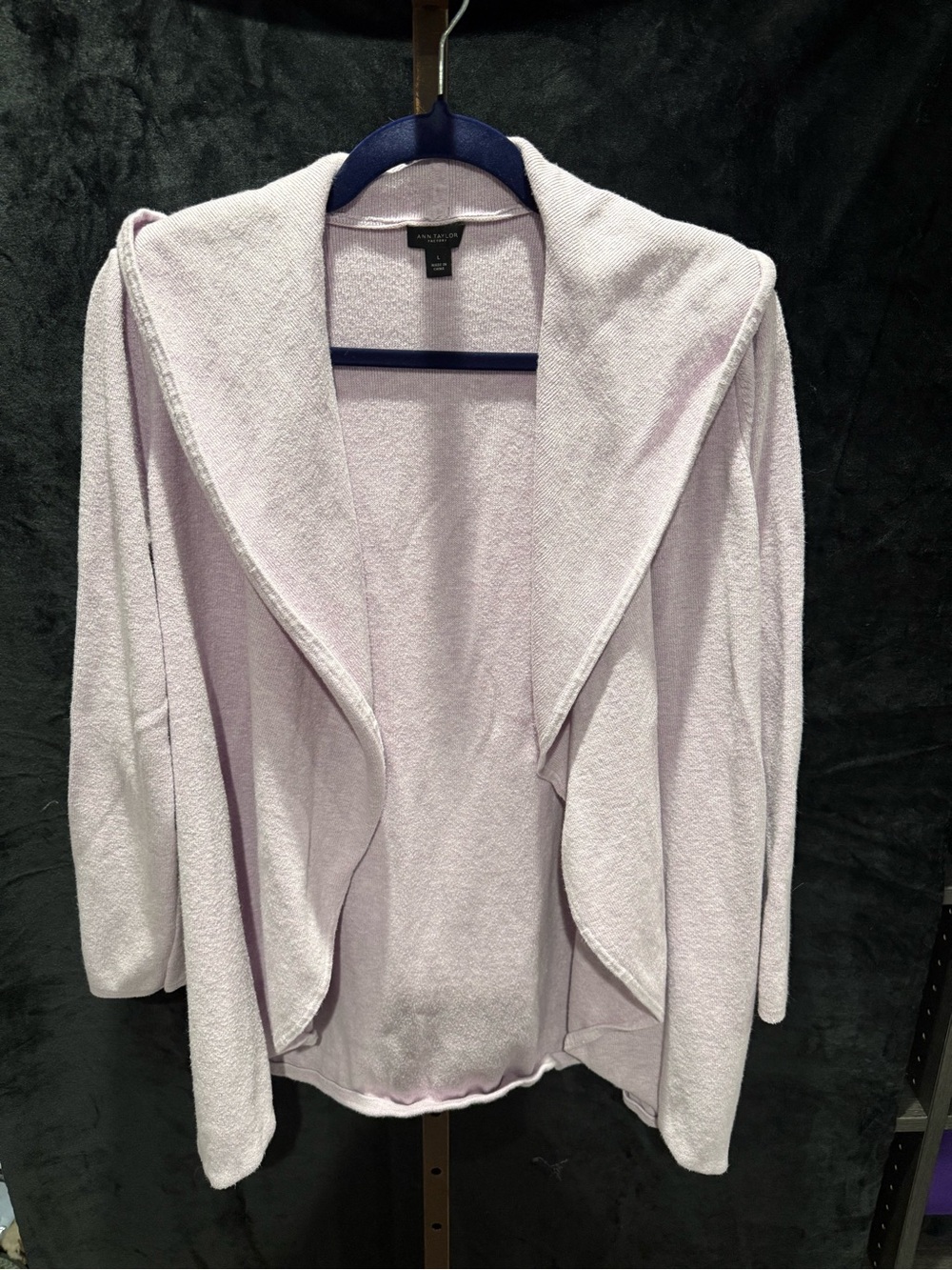 Ann Taylor Lavender Open-Front Cardigan Sweater